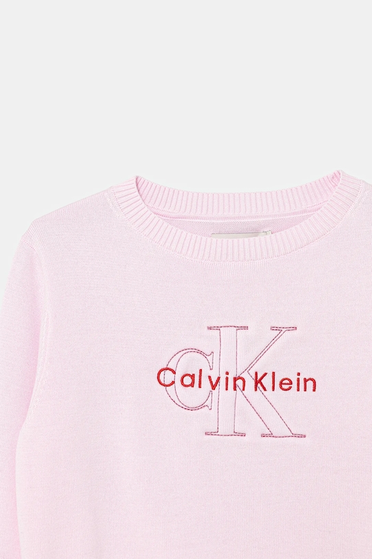 Dziewczynka Calvin Klein Jeans bluza bawełniana dziecięca IG0IG03075.128.176.PPY2 różowy