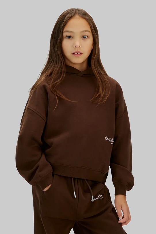 Calvin Klein Jeans bluza bawełniana dziecięca bawełna brązowy IG0IG03067.128.176.PPY2