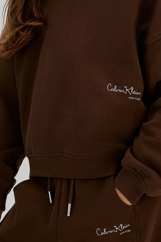 Dziewczynka Calvin Klein Jeans bluza bawełniana dziecięca IG0IG03067.128.176.PPY2 brązowy