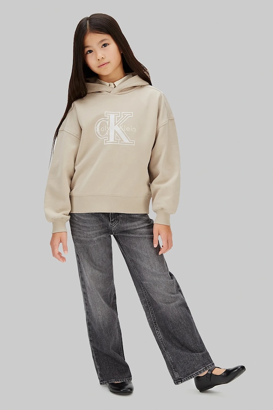 Παιδική βαμβακερή μπλούζα Calvin Klein Jeans IG0IG03068.128.176.PPY2 γκρί