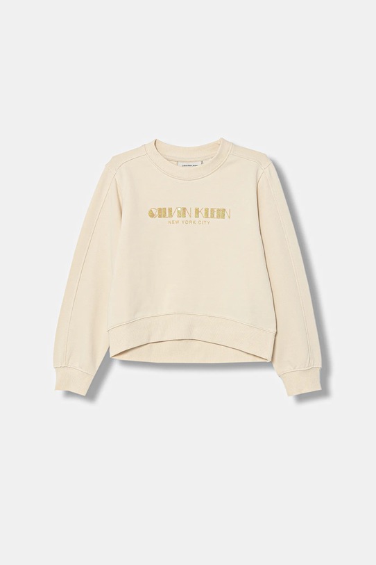Calvin Klein Jeans bluza bawełniana dziecięca nadruk beżowy IG0IG03069.128.176.PPY2