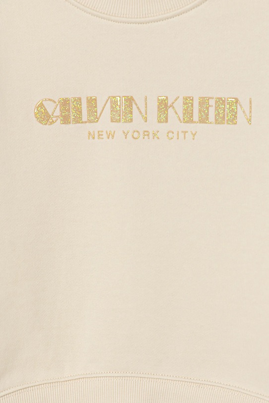 Dziewczynka Calvin Klein Jeans bluza bawełniana dziecięca IG0IG03069.128.176.PPY2 beżowy