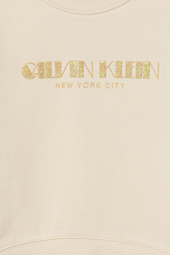Dziewczynka Calvin Klein Jeans bluza bawełniana dziecięca IG0IG03069.128.176.PPY2 beżowy