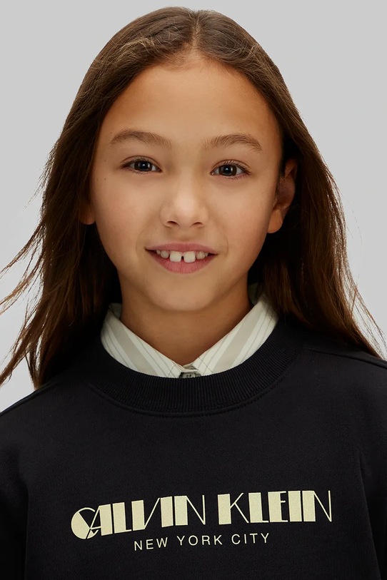 BIMBA Calvin Klein Jeans felpa in cotone bambino/a IG0IG03069.128.176.PPY2 nero