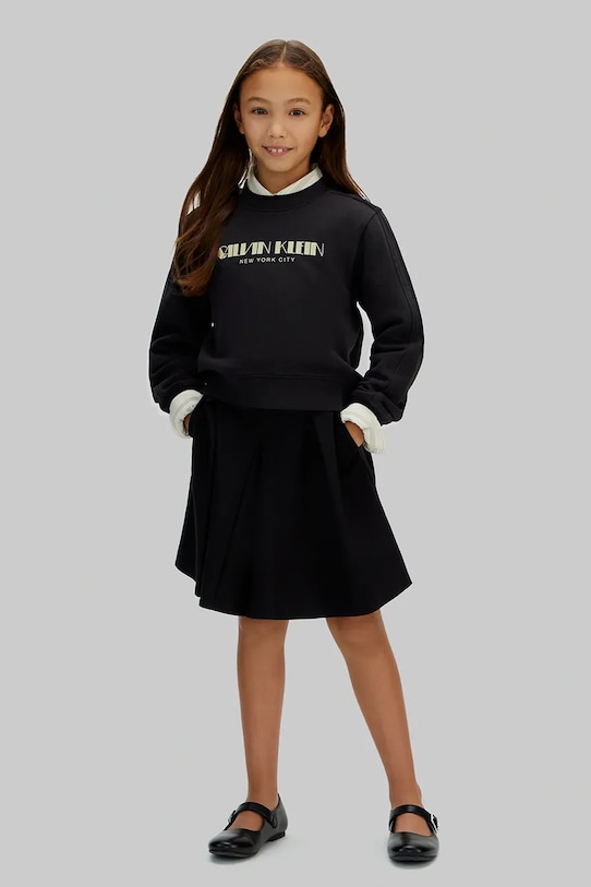 Calvin Klein Jeans felpa in cotone bambino/a nero IG0IG03069.128.176.PPY2