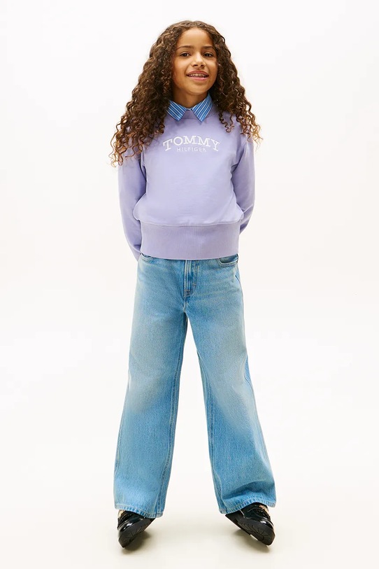 Dziewczynka Tommy Hilfiger bluza dziecięca KG0KG08989.116.122.PPY2 fioletowy