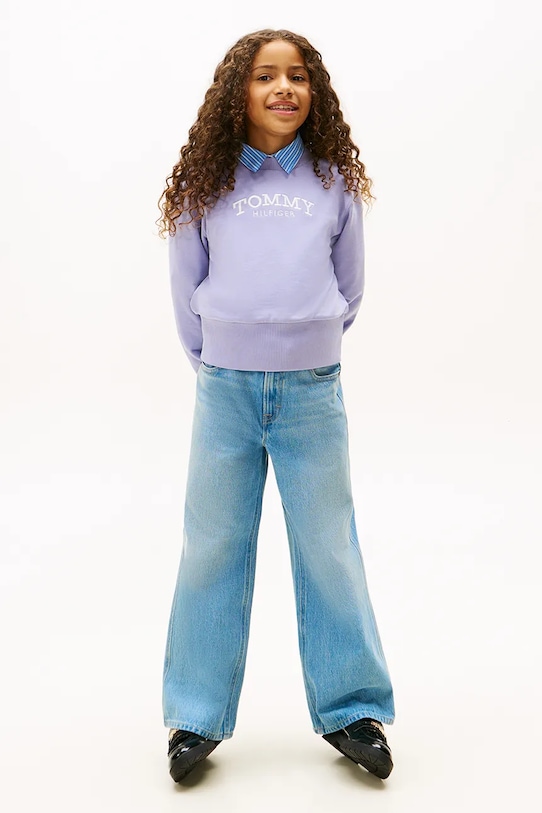 Dziewczynka Tommy Hilfiger bluza dziecięca KG0KG08989.116.122.PPY2 fioletowy