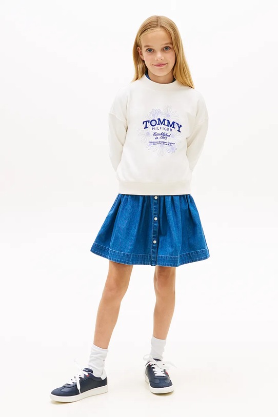 Dziewczynka Tommy Hilfiger bluza dziecięca KG0KG08992.122.PPY2 biały