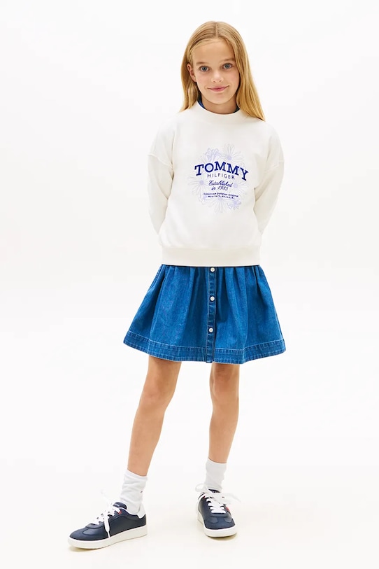 Dziewczynka Tommy Hilfiger bluza dziecięca KG0KG08992.128.176.PPY2 biały