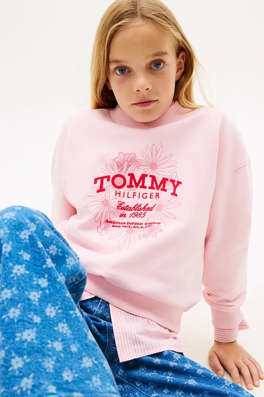 Tommy Hilfiger bluza dziecięca KG0KG08992.128.176.PPY2 różowy