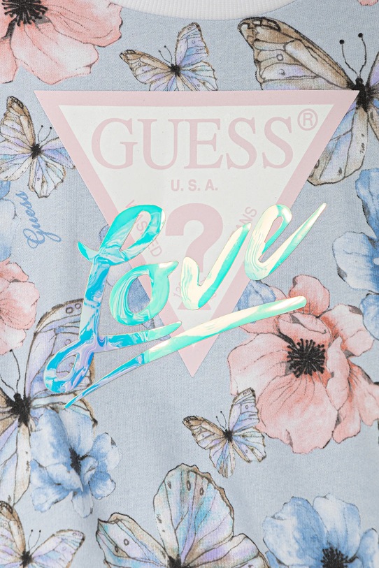 Dziewczynka Guess bluza bawełniana dziecięca J6RQ04.KA6R4.PPY2 niebieski