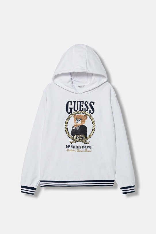 Guess bluza bawełniana dziecięca nadruk biały J6RQ05.KAD74.PPY2