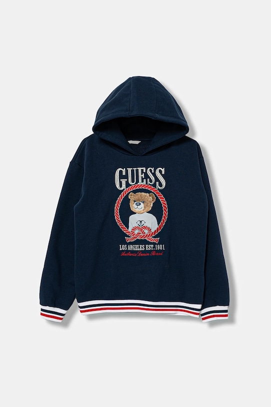 Guess bluza bawełniana dziecięca nadruk granatowy J6RQ05.KAD74.PPY2