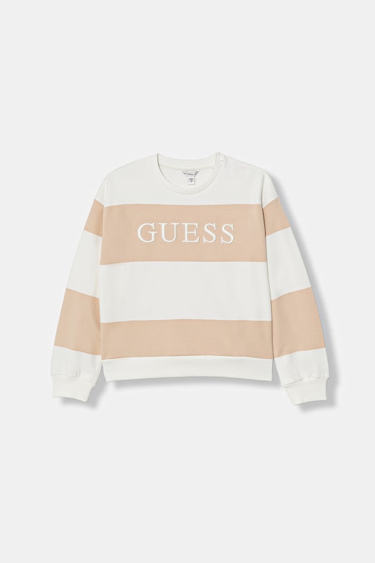 Детски памучен суичър Guess щампа бежов J6RQ07.KD174.PPY2