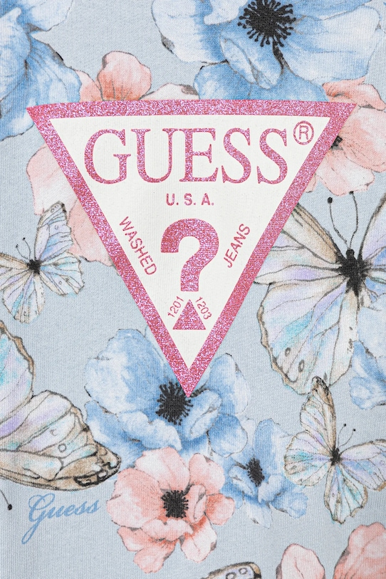 Dziewczynka Guess bluza bawełniana dziecięca K6RQ02.KA6R4.PPY2 niebieski