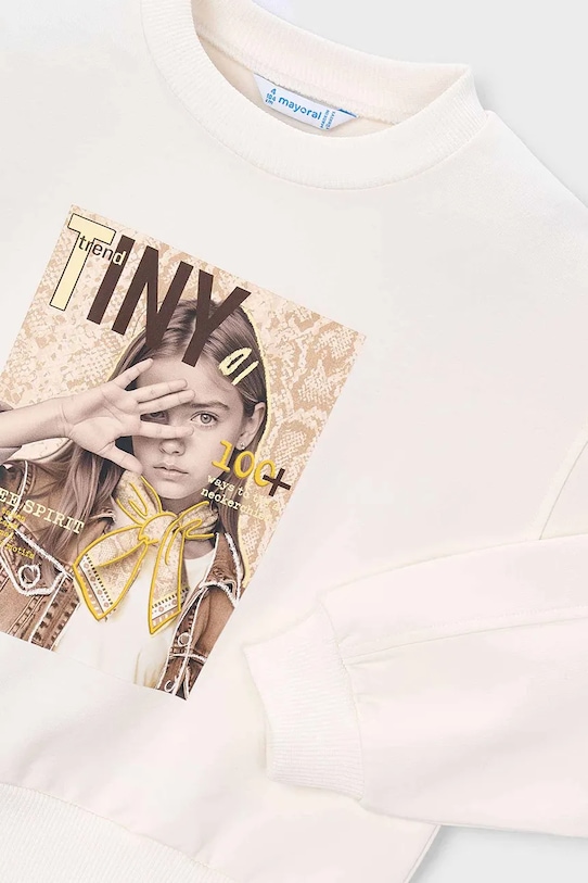 Dziewczynka Mayoral bluza dziecięca 3448.6G.Mini.PPY2 beżowy