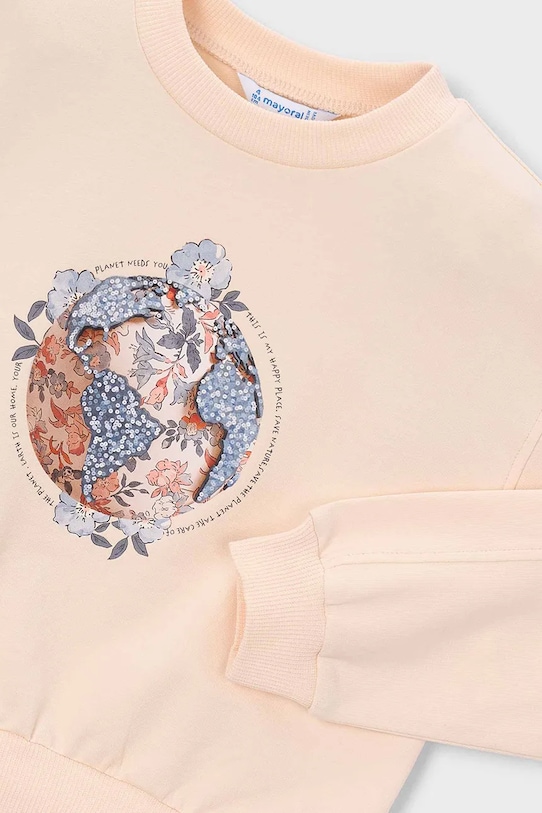 Dziewczynka Mayoral bluza dziecięca 3448.6G.Mini.PPY2 beżowy