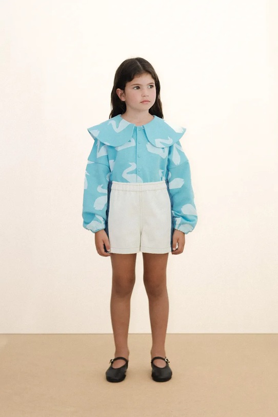 Tinycottons felpa in cotone bambino/a BIG SWANS SWEATSHIRT senza blu SS26.128