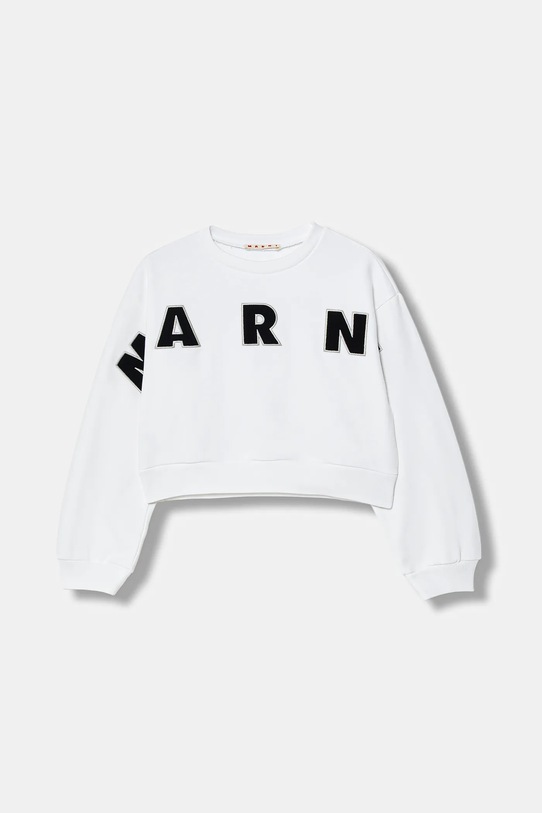 Marni bluza bawełniana dziecięca MS220F SWEAT-SHIRT nadruk biały M01193.M00V0