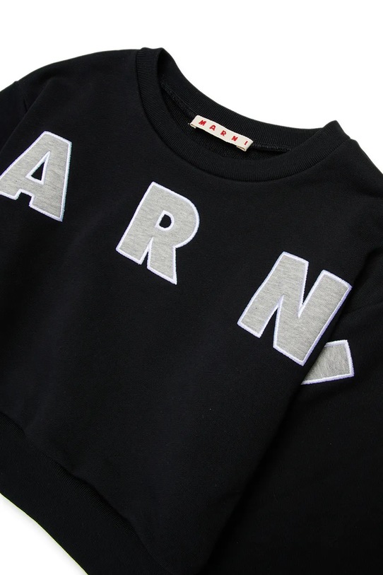 Marni bluza bawełniana dziecięca MS220F SWEAT-SHIRT czarny M01193.M00V0