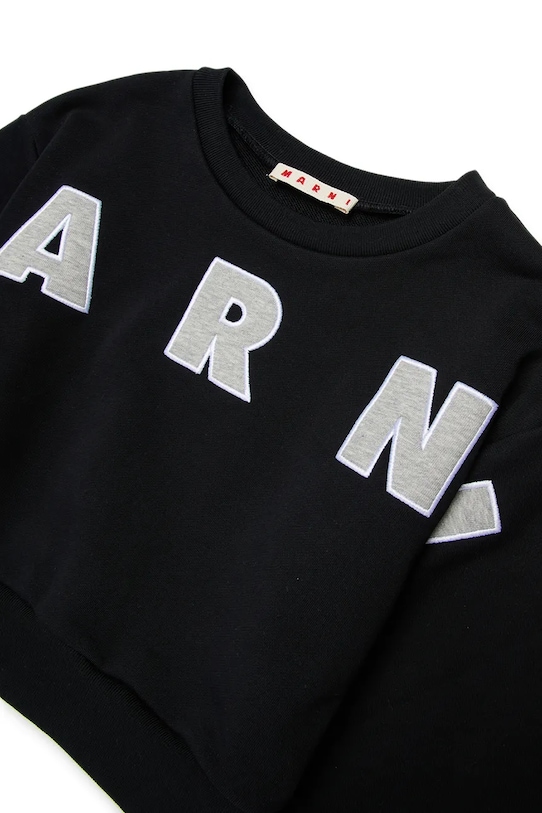 Marni bluza bawełniana dziecięca MS220F SWEAT-SHIRT czarny M01193.M00V0