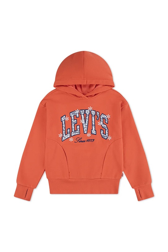 Levi's mikina s kapucňou detská bavlnená LOGO HOODIE oranžová 3EP543