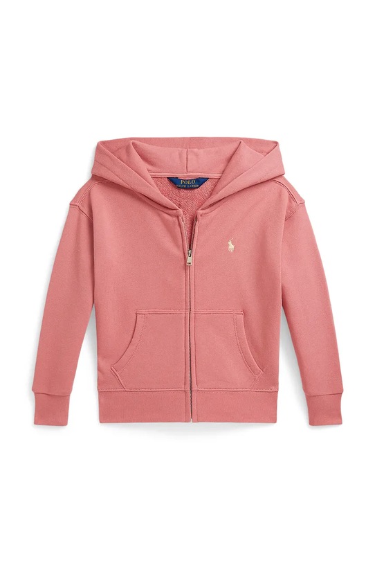 Polo Ralph Lauren bluza rozpinana z kapturem dziecięca bawełniana 312A11856002 różowy SS26