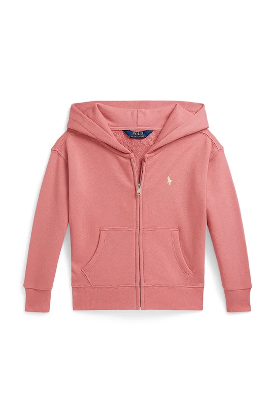 Polo Ralph Lauren bluza rozpinana z kapturem dziecięca bawełniana 312A11856002 różowy SS26