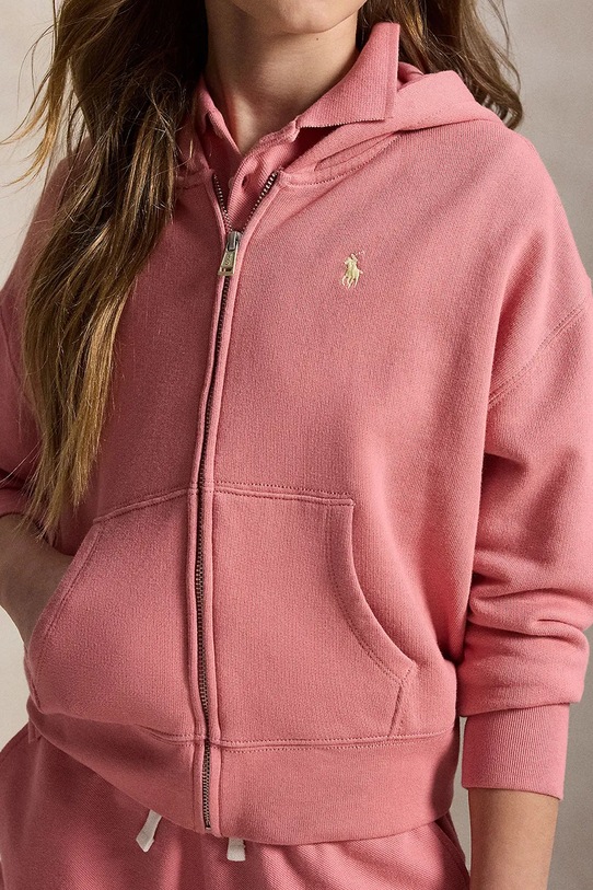 Polo Ralph Lauren bluza rozpinana z kapturem dziecięca bawełniana 313A11856001 różowy