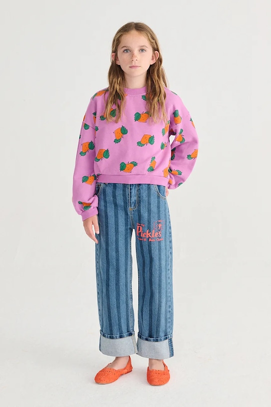 Детски памучен суичър Bobo Choses Tangerine 126AC044 виолетов