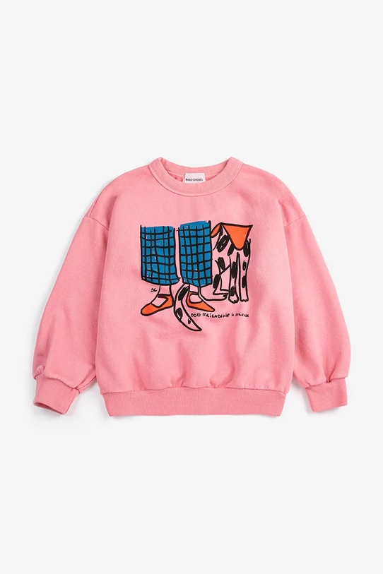 Bobo Choses bluza bawełniana dziecięca Dog Friendship 126AC047 różowy SS26