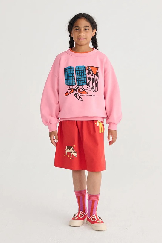 Bobo Choses bluza bawełniana dziecięca Dog Friendship różowy 126AC047