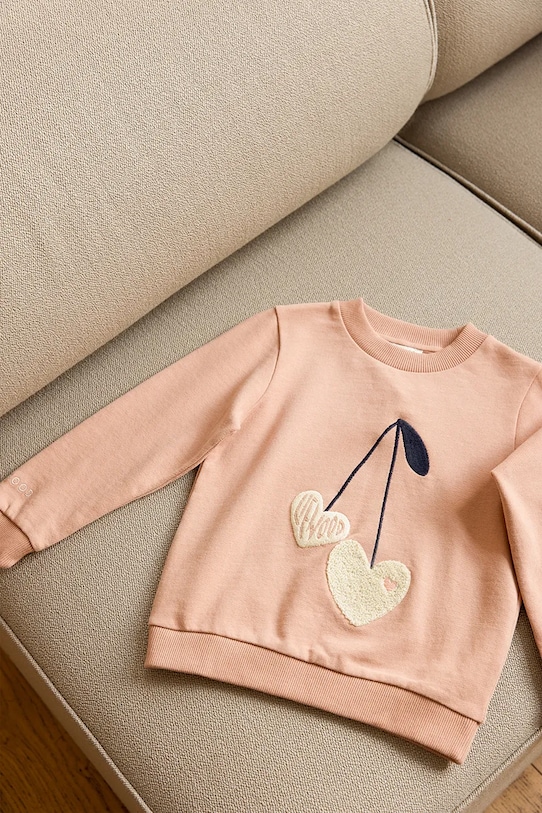 Detská bavlnená mikina Liewood Thora Placement Sweatshirt ružová LW20681.G.PPY2