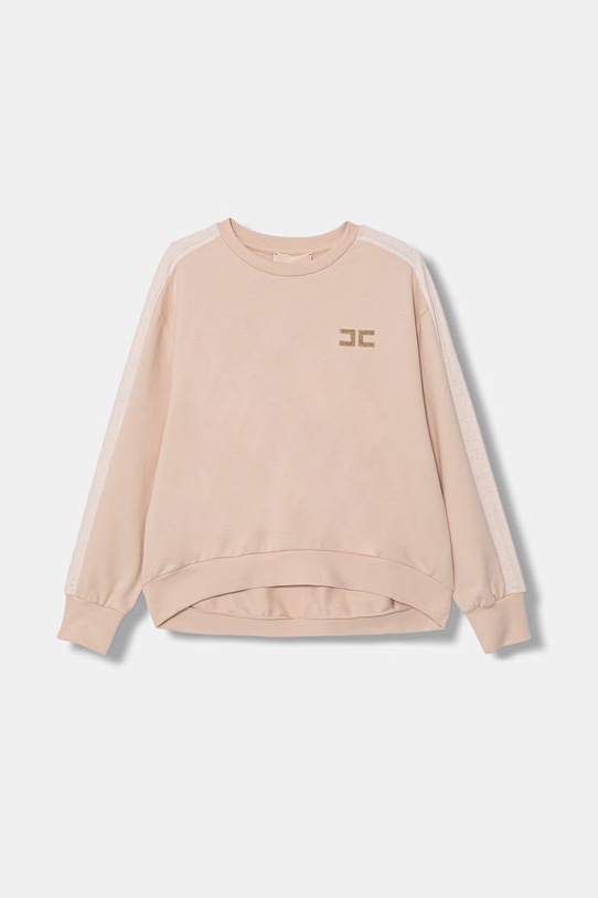 Elisabetta Franchi bluza dziecięca bawełniana beżowy EFFE168.0.FF002