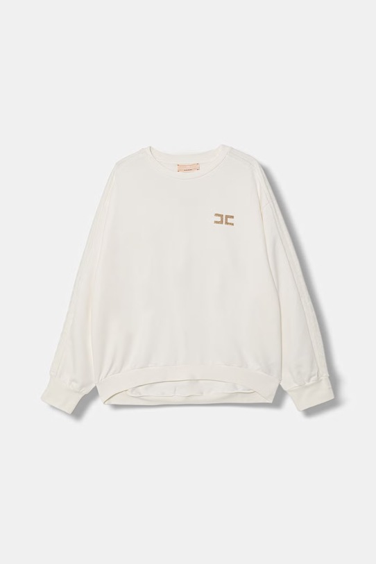 Elisabetta Franchi bluza dziecięca bawełniana beżowy EFFE168.0.FF002