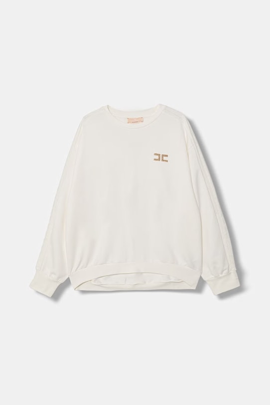 Elisabetta Franchi bluza dziecięca bawełniana beżowy EFFE168.0.FF002