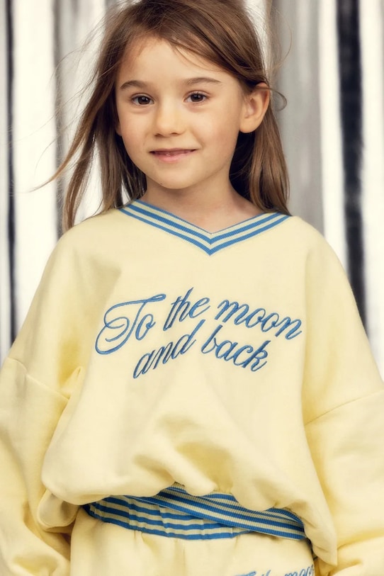 Mini Rodini felpa per bambini in cotone To the moon giallo 26220163