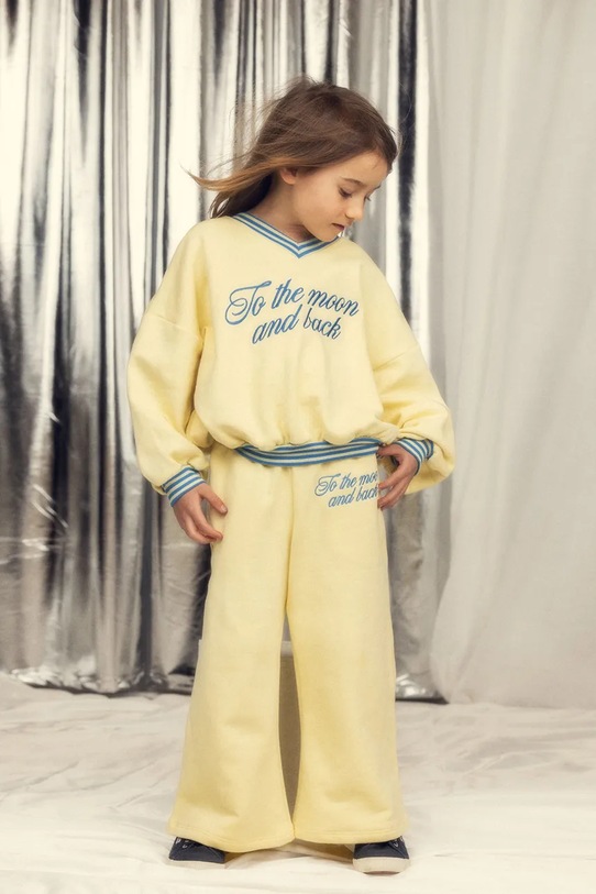 Mini Rodini felpa per bambini in cotone To the moon 26220163 giallo