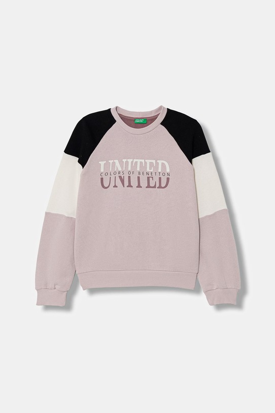 United Colors of Benetton bluza bawełniana dziecięca nadruk różowy 3J68C10S5.G.Stagionale