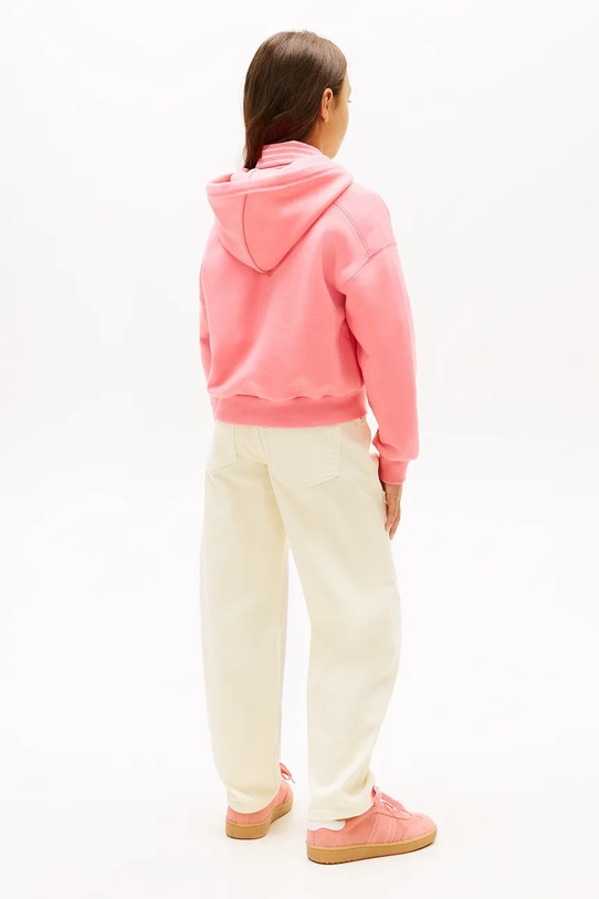 Tommy Hilfiger mikina s kapucňou detská s bavlnou ružová KG0KG09241.128.176.PPY2