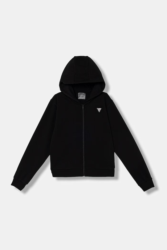 Guess mikina na zips detská s bavlnou čierna J6GQ07.KF712.PPY2.M