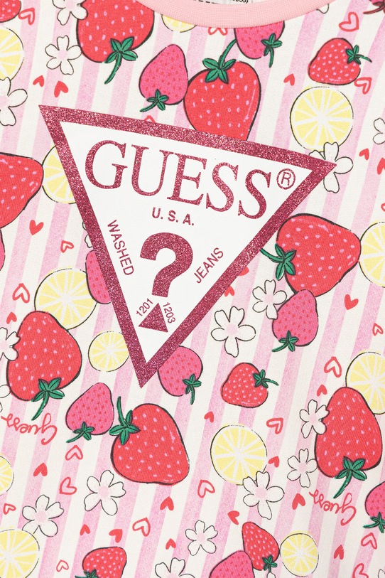 Dziewczynka Guess bluza bawełniana dziecięca K6GQ00.KA6R4.PPY2.M różowy