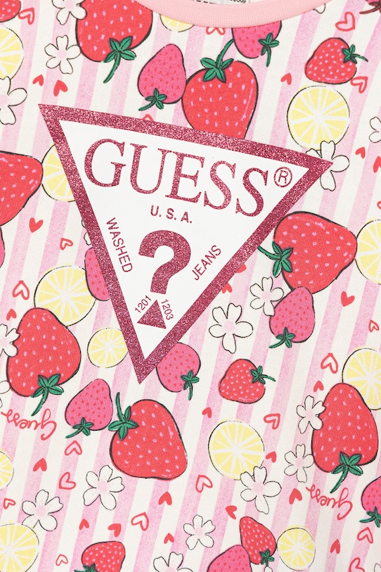 Dziewczynka Guess bluza bawełniana dziecięca K6GQ00.KA6R4.PPY2.M różowy