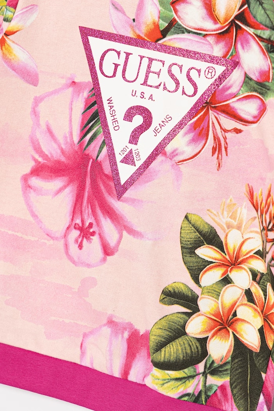 Dziewczynka Guess bluza bawełniana dziecięca K6GQ00.KA6R4.PPY2.M różowy