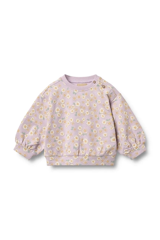 Wheat bluza bawełniana niemowlęca wzorzyste fioletowy 4371.624.GOTS