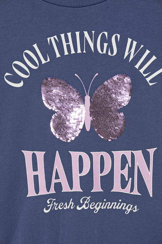 Dievča United Colors of Benetton Mikina detská bavlnená 3J68C10SE.G.Stagionale modrá