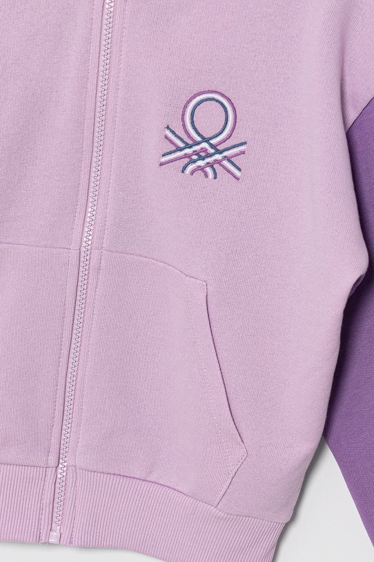 Dziewczynka United Colors of Benetton bluza rozpinana dziecięca bawełniana 3J68C505U.G.Stagionale fioletowy