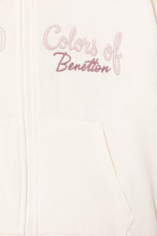 Dziewczynka United Colors of Benetton bluza rozpinana z kapturem dziecięca bawełniana 3J68C505X.G.Stagionale beżowy