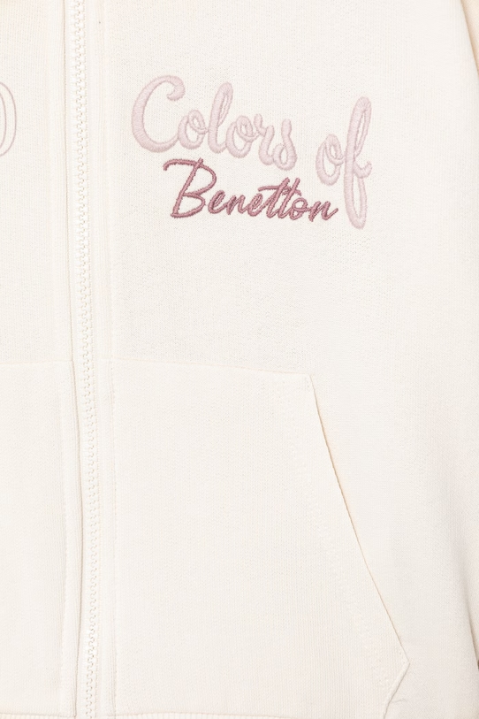Dziewczynka United Colors of Benetton bluza rozpinana z kapturem dziecięca bawełniana 3J68C505X.G.Stagionale beżowy