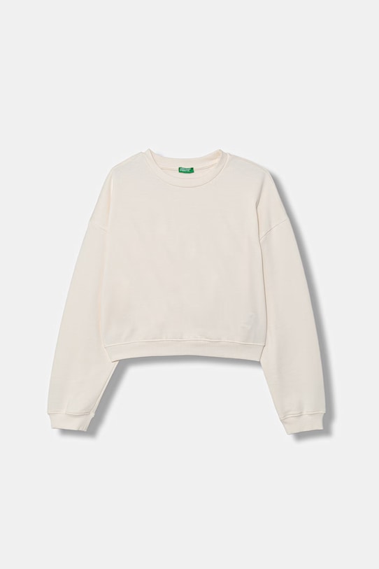 United Colors of Benetton pulover otroški bombažen bež 3NBMC10SD.G.Stagionale
